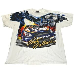 Vintage 90s Rusty Wallace Nascar AOP Track Slayer Dragon T-shirt
